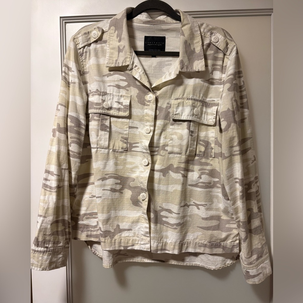 Sanctuary Cream Utility Jacket Lightweight Cotton
